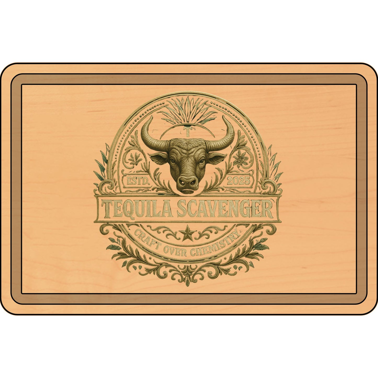 Tequila Scavenger Personalized Engraved Wooden Cutting Board