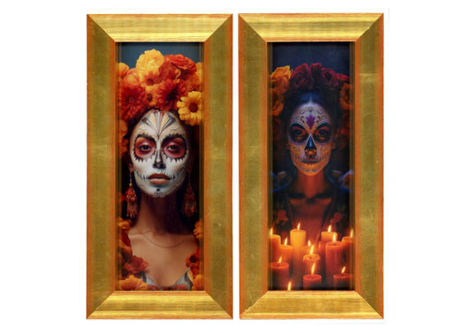 Gold Framed Yeyo Joven "Sol" and "Dia de Los Murtes" Expression Box Art